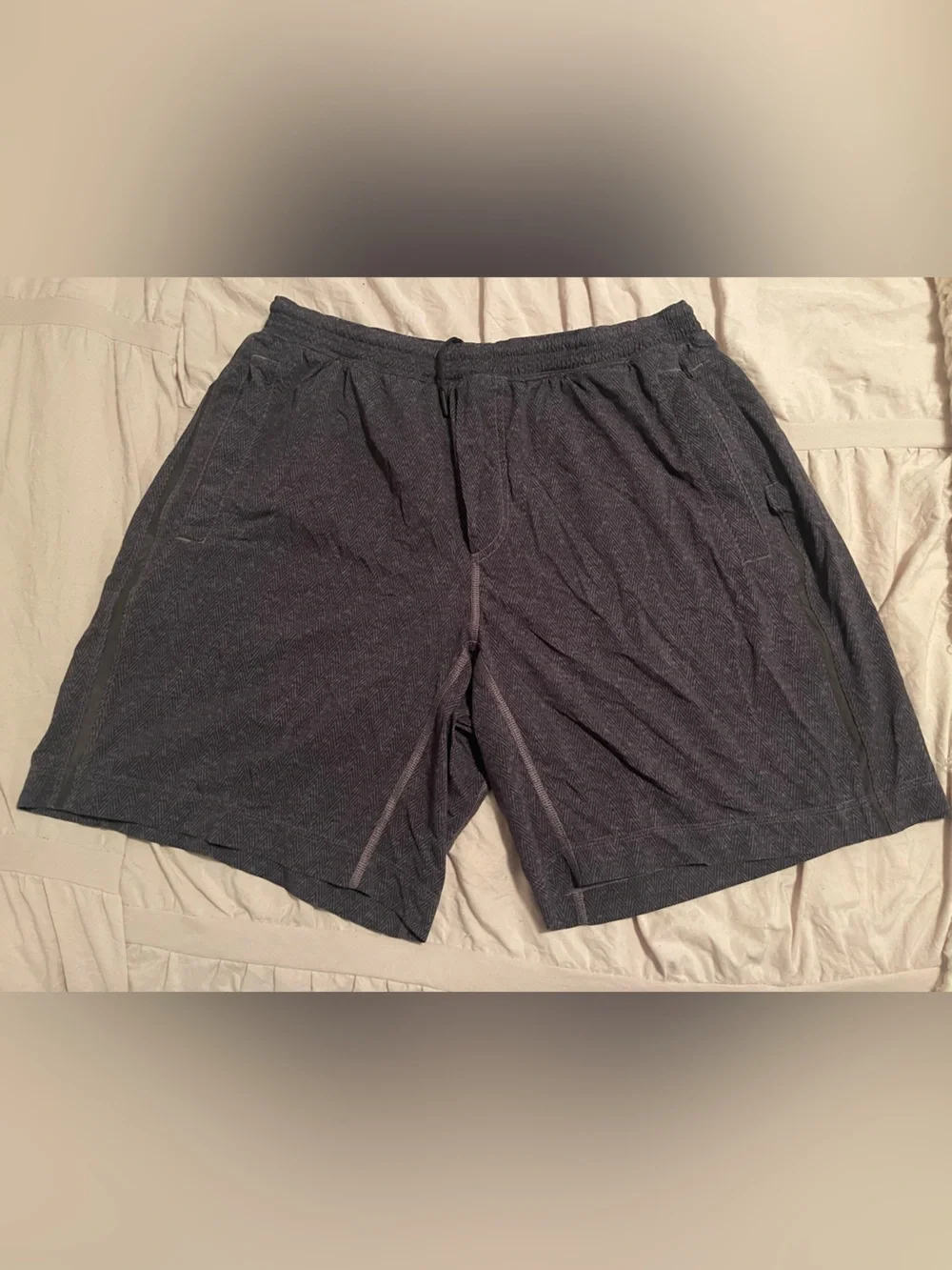 Lululemon Pace Breaker Shorts 9” Heathered Texture Mercury Deep Coal XXL Mens